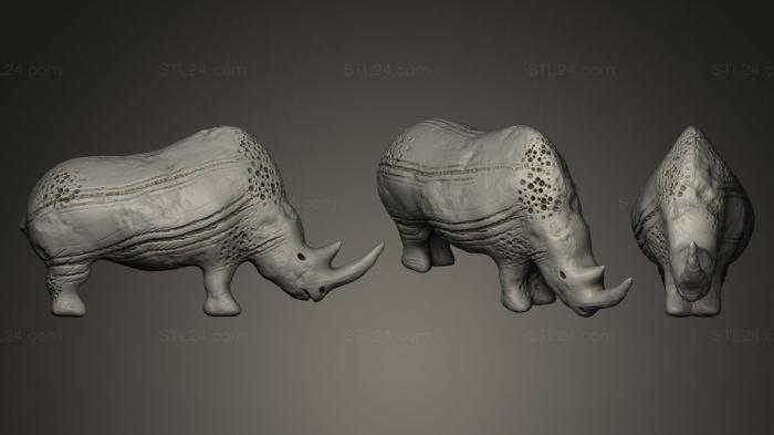 Animal figurines (ICE AGE RHINO, STKJ_0325) 3D models for cnc